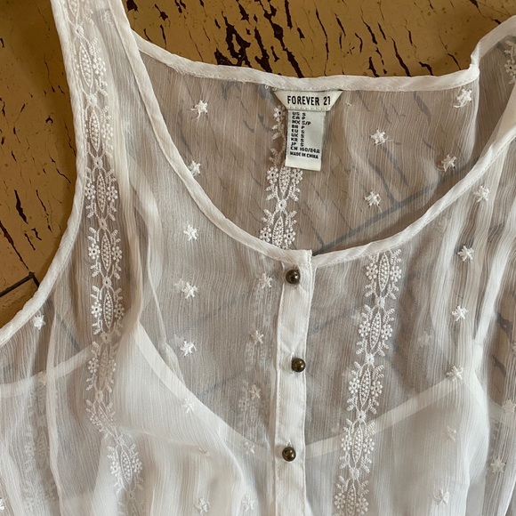 Forever 21 Sheer White Maxi Dress - Picture 9 of 12